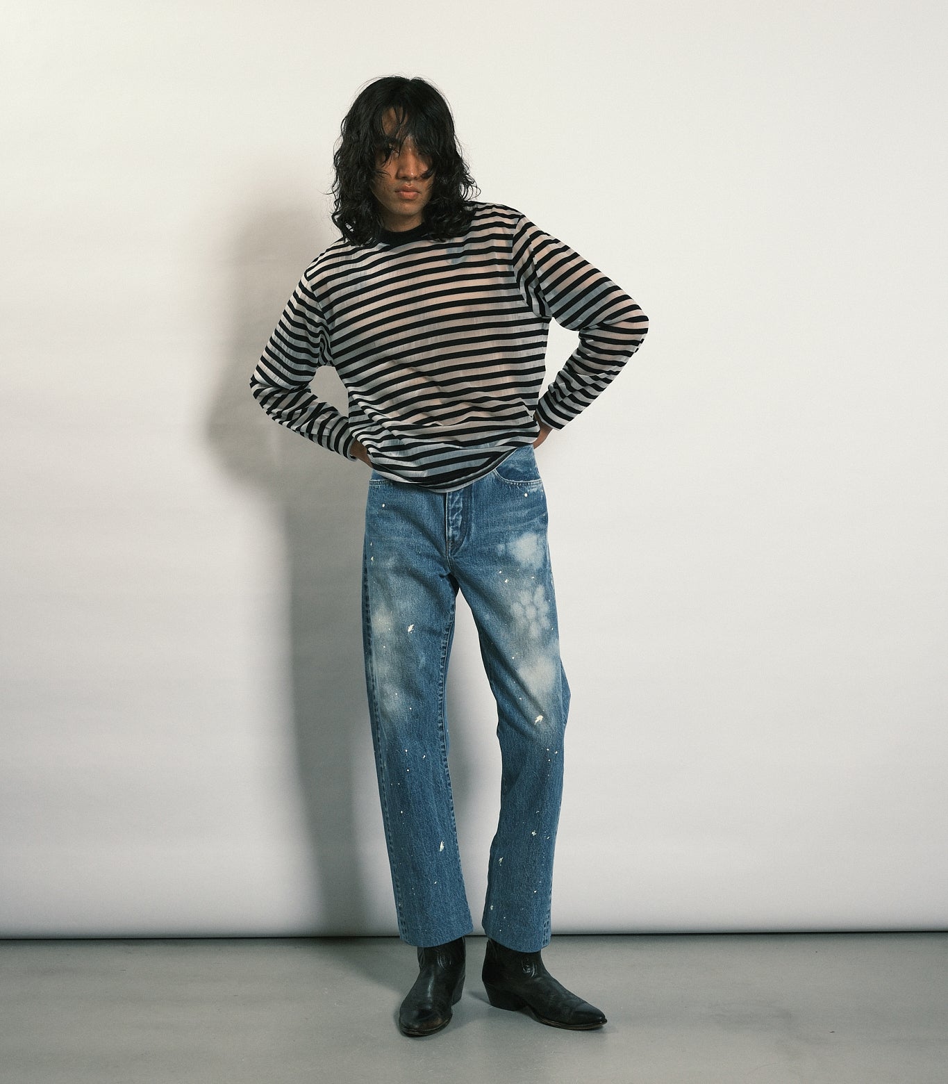 工場直売 STRAIGHT JEAN TROUSERS - BLEACH BLUE | TANAKA NY TYO パンツ